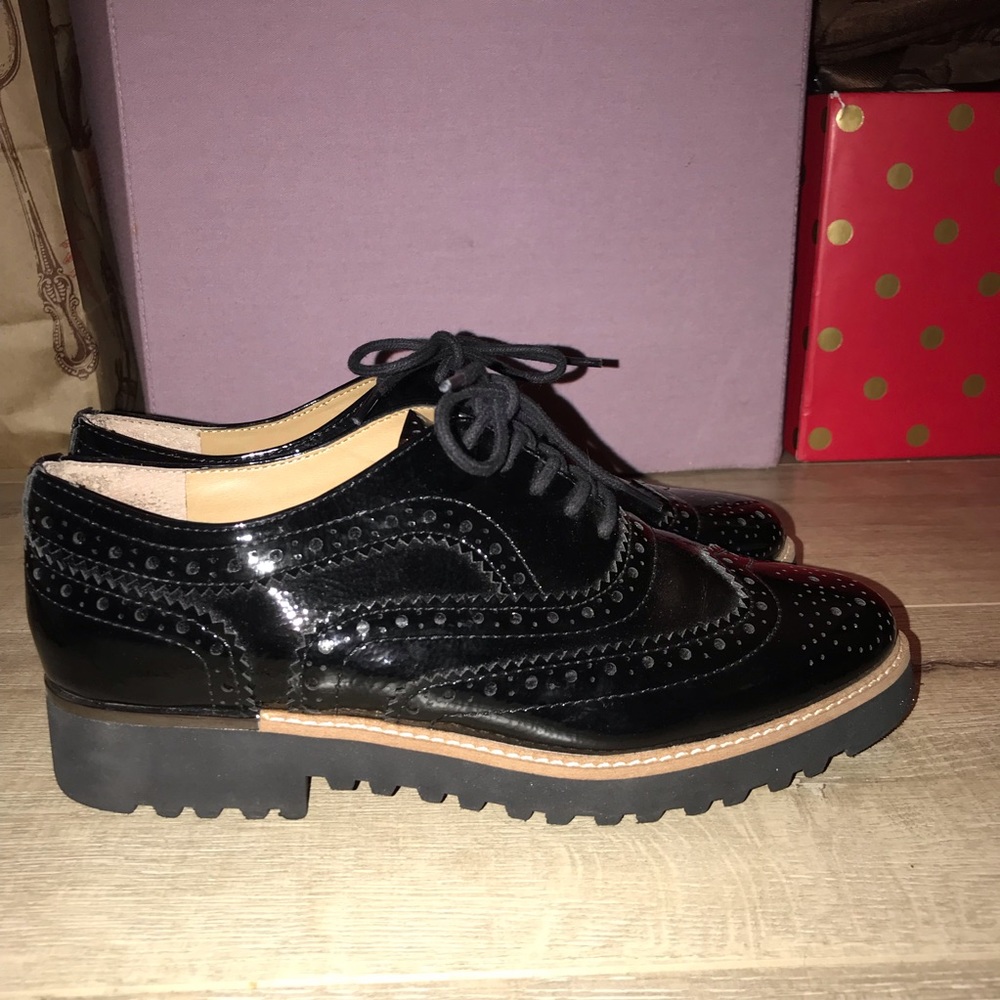Franco Sarto Platform Loafers Black 7.5